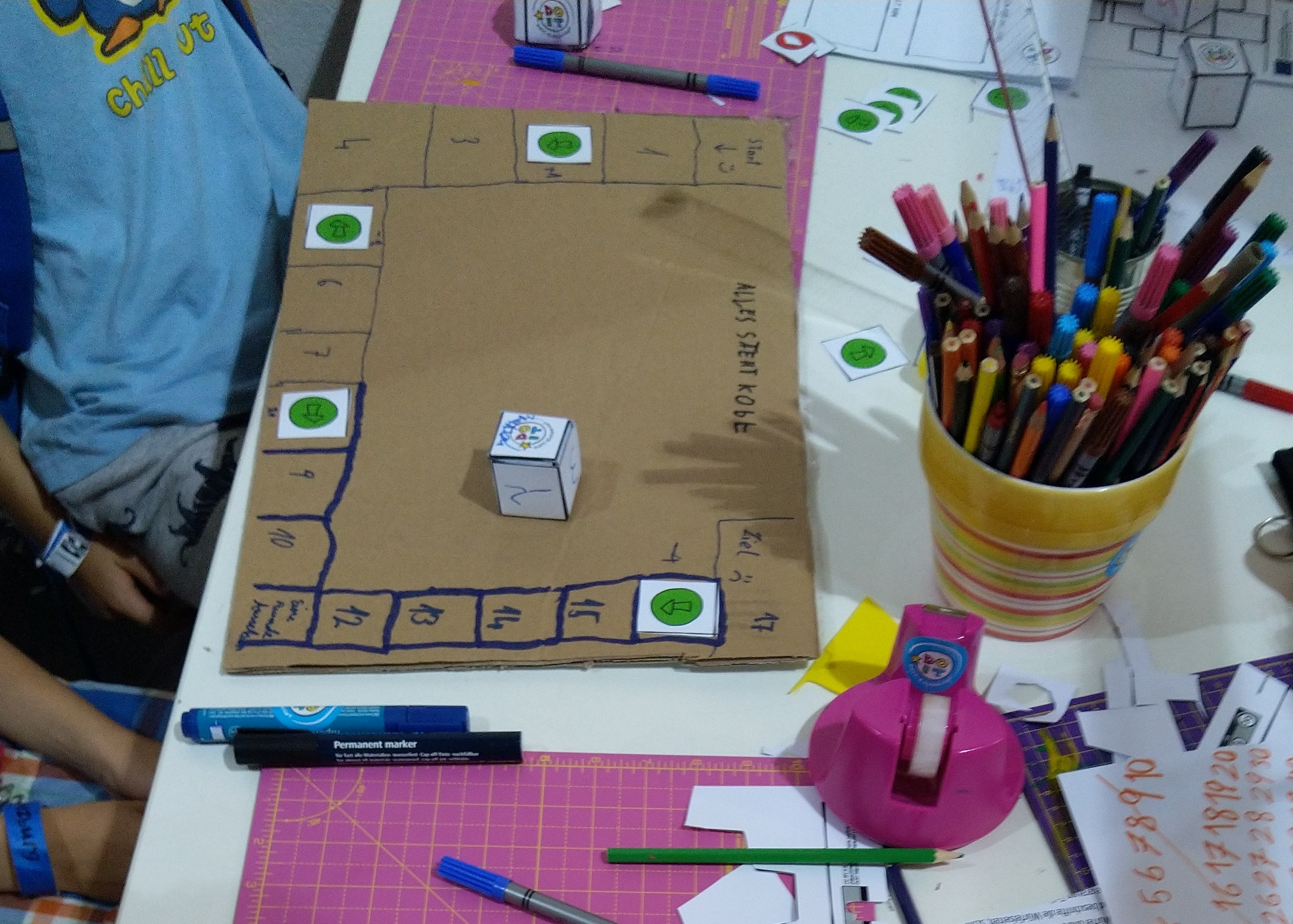 the minus dice - game board